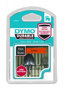 Dymo D1 DURABLE 1978367 Black on Orange - 12mm - Dymo Express - Best UK Prices