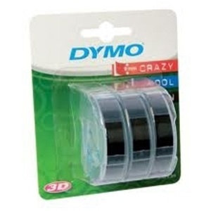 Dymo S0847730 White On Black Embossing (x3) - 9mm