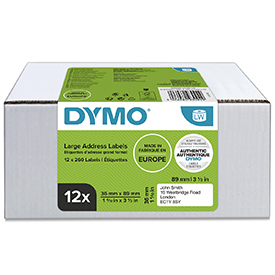 Dymo 99012 Bulk Saver (Pack of 12 Rolls) - 36 x 89mm