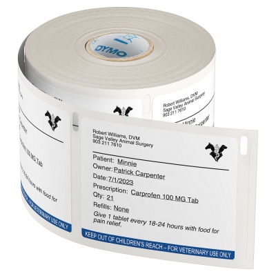 Dymo Veterinary Prescription Labels Bulk Saver (Pack of 6 Rolls) - 70 x 54mm