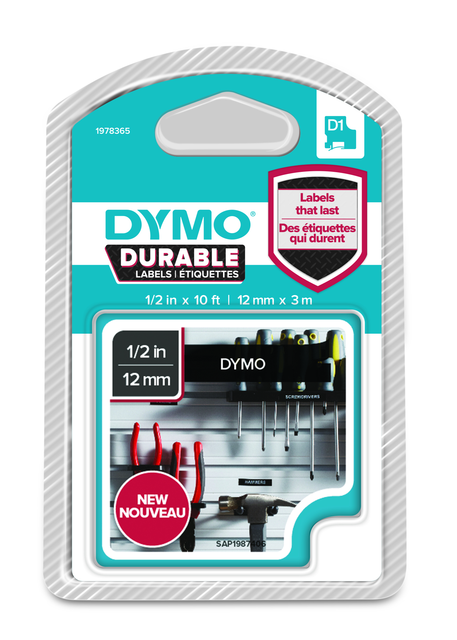 Dymo D1 DURABLE 1978365 White on Black - 12mm - Dymo Express - Best UK Prices