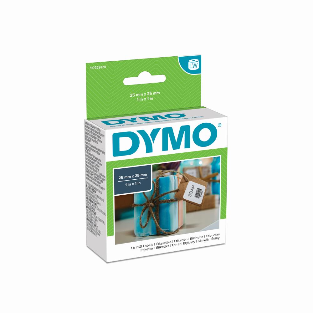10 rollen Dymo S0929120 compatible labels, 25 x 25mm, 750 etiketten, permanente lijm (verzendetiketten) v.a. € 9,95