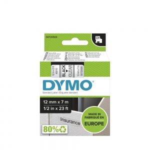 Dymo 45010 Black On Clear - 12mm
