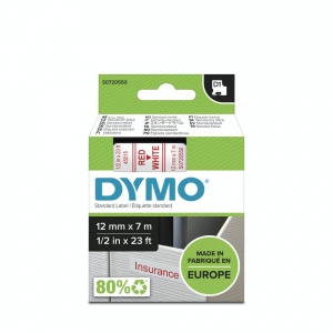 Dymo 45015 Red On White - 12mm