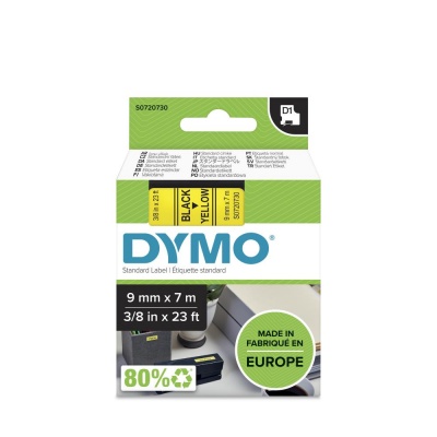 Dymo 40918 Black On Yellow - 9mm