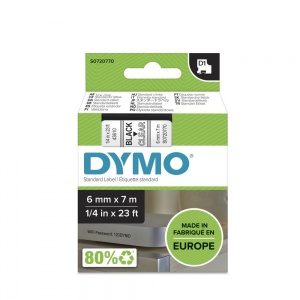 Dymo 43610 Black On Clear - 6mm