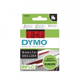 Dymo 45807 Black On Red - 19mm