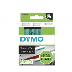 Dymo 45809 Black On Green - 19mm
