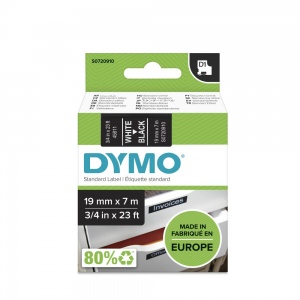 Dymo 45811 White On Black - 19mm