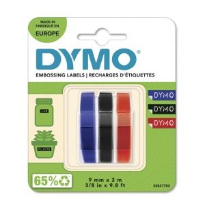 Dymo S0847750 Embossing Pack (3 Tapes) - 9mm