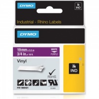Dymo Rhino 1805421 White on Purple Vinyl Tape - 19mm