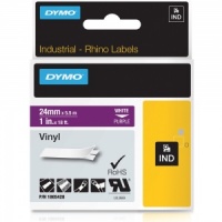 Dymo Rhino 1805428 White on Purple Vinyl Tape - 24mm