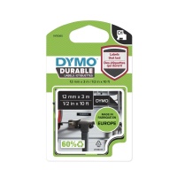 Dymo D1 DURABLE 1978365 White on Black - 12mm