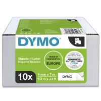 Dymo 40913 Black On White - 9mm - Bulk Pack (Box of 10)