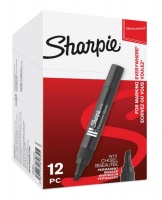 Sharpie W10 Permanent Marker Chisel Tip Black (Box of 12)