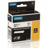 Dymo Rhino 18766 / 18482 Black on White Polyester Tape - 9mm