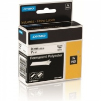 Dymo Rhino S0773830 / 1734523 Black on White Polyester Tape - 24mm