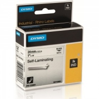 Dymo Rhino S0773860 Black on White Self Laminating Tape - 24mm