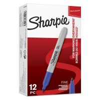 Sharpie Fine Blue Pens (Box of 12)