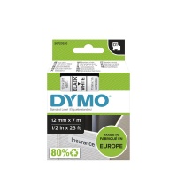 Dymo 45013 Black On White D1 Tape - 12mm