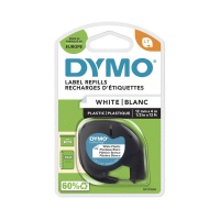 Dymo 91201 White Plastic LetraTAG Tape